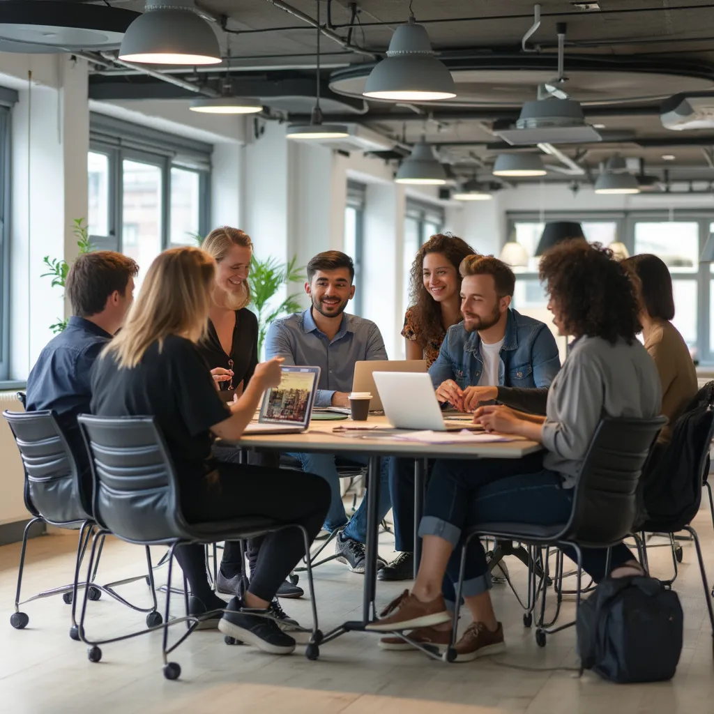 Modern UK office space with collaboration